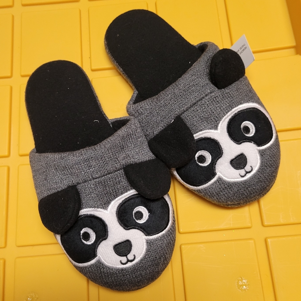 Gray Panda Slippers